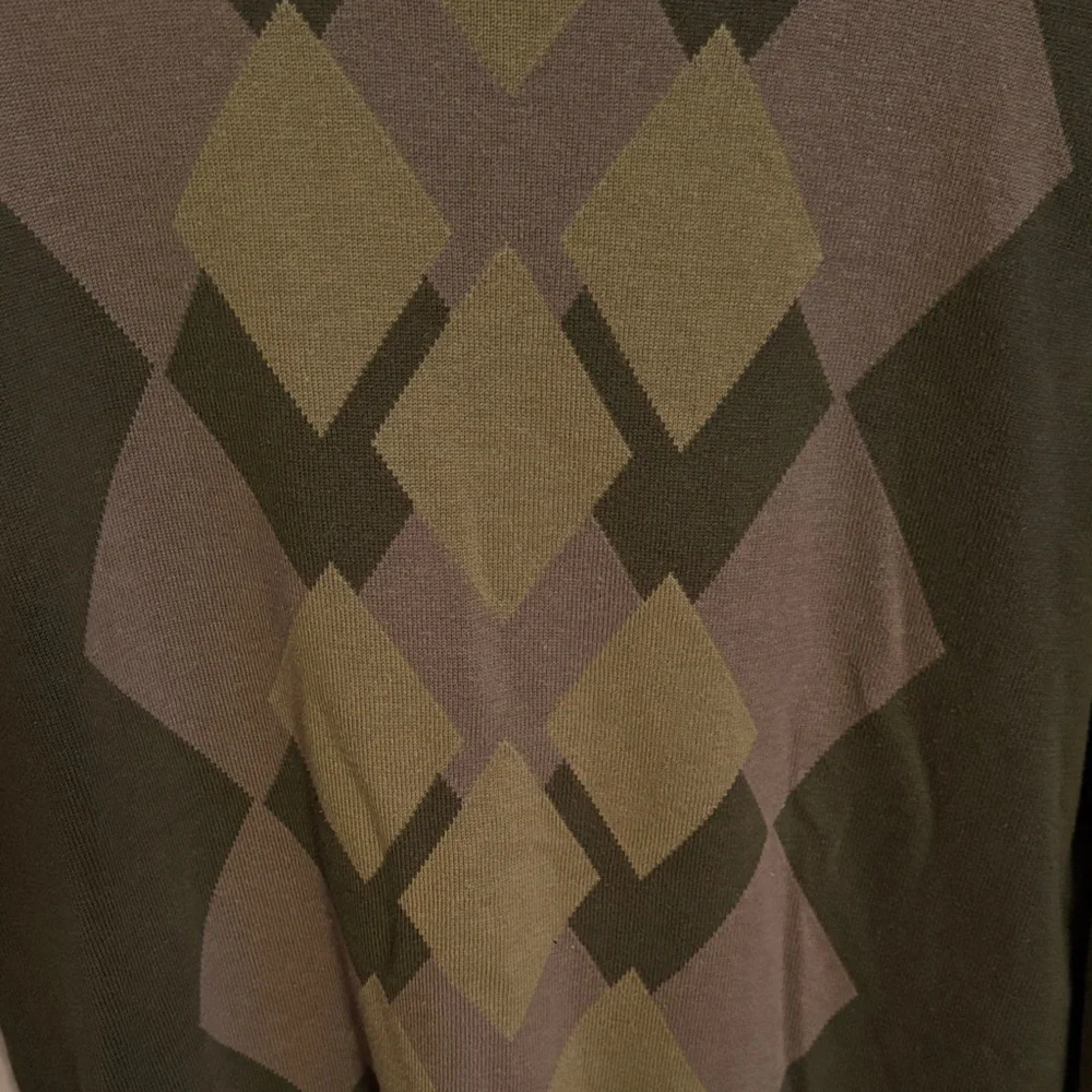 Quiksilver Men's Argyle Crewneck Sweater - Green and Brown